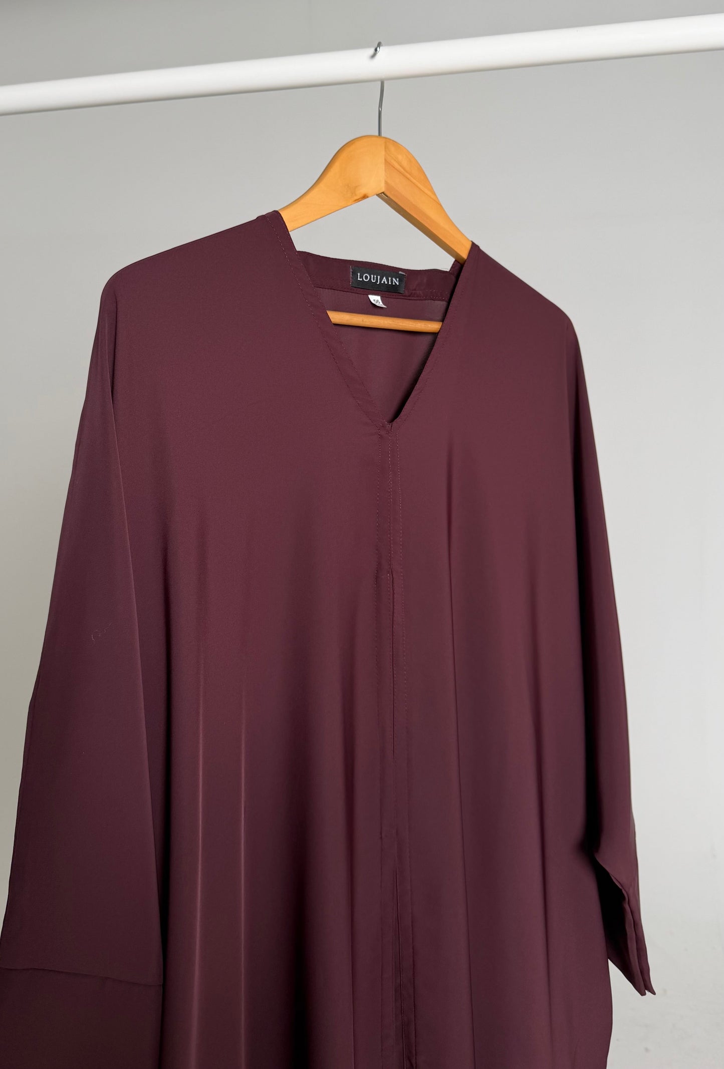 Safa Plum Premium Essential Butterfly Abaya