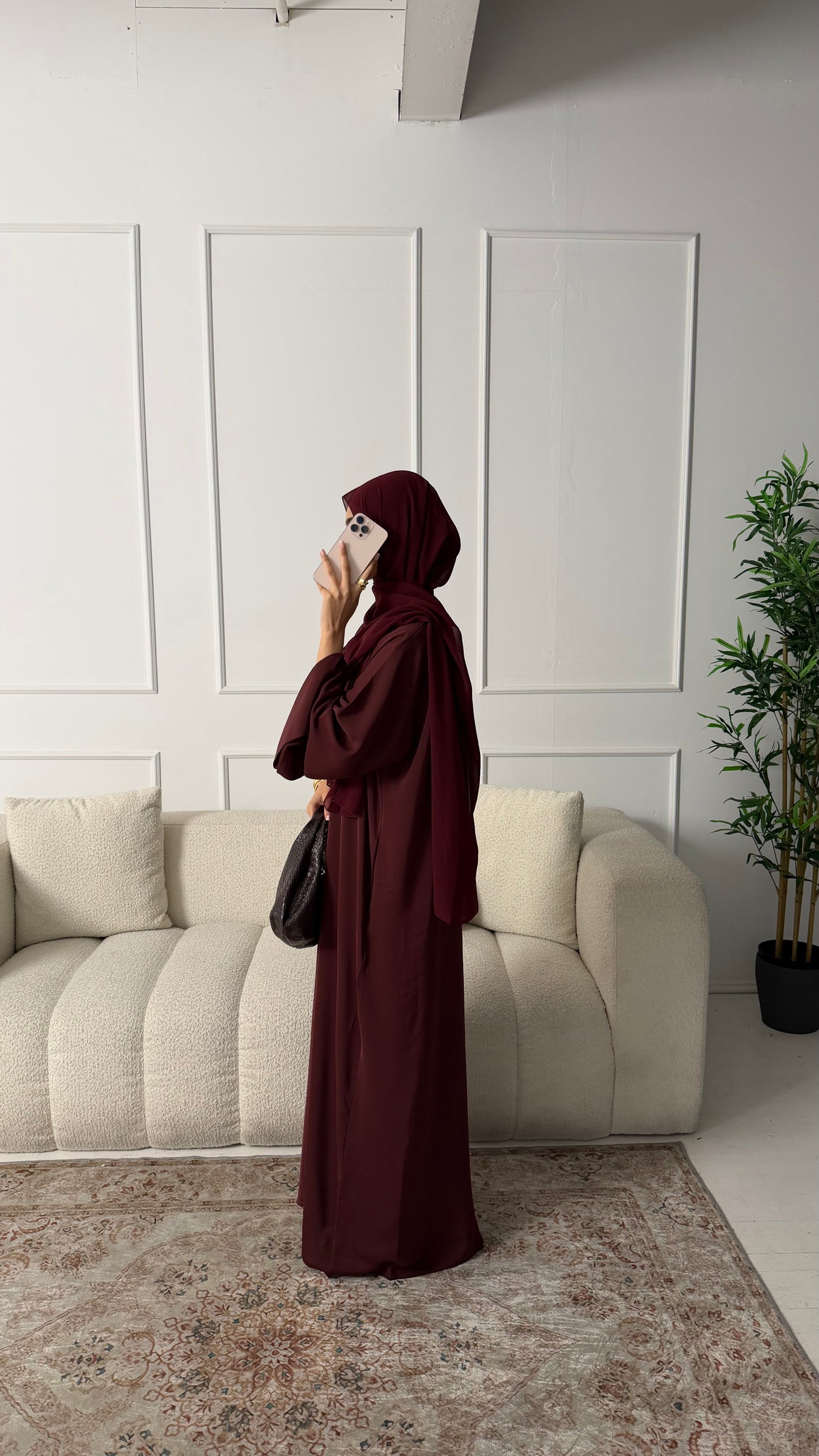 Aya Brown Premium Essential Straight Abaya