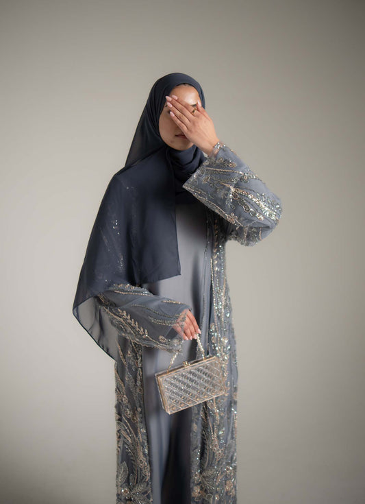 Lamisa Midnight Blue Embellished Abaya