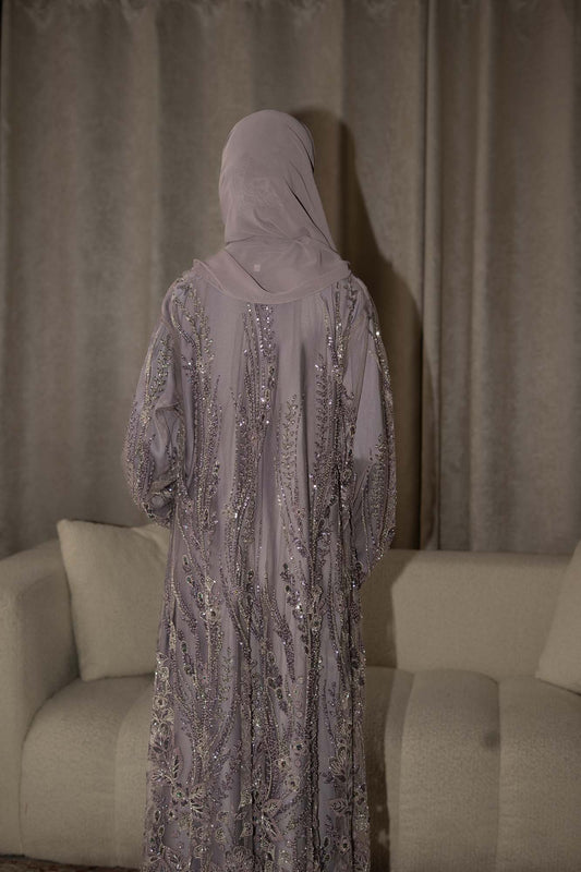 Lamisa Dusty Lavender Embellished Abaya