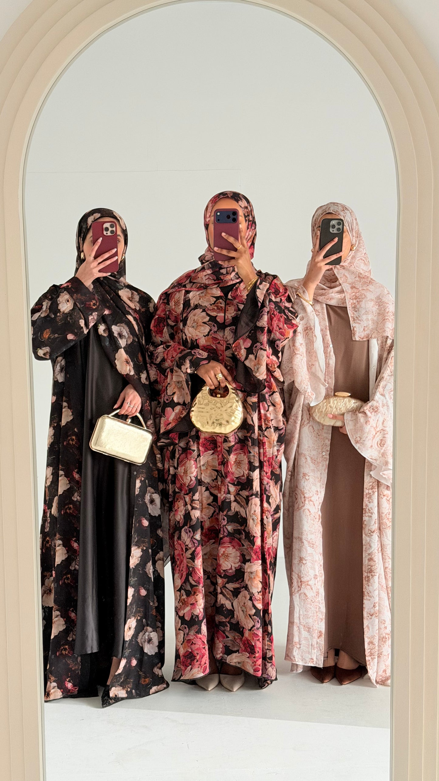 Kamilia Blossom Floral Chiffon Printed Butterfly Abaya