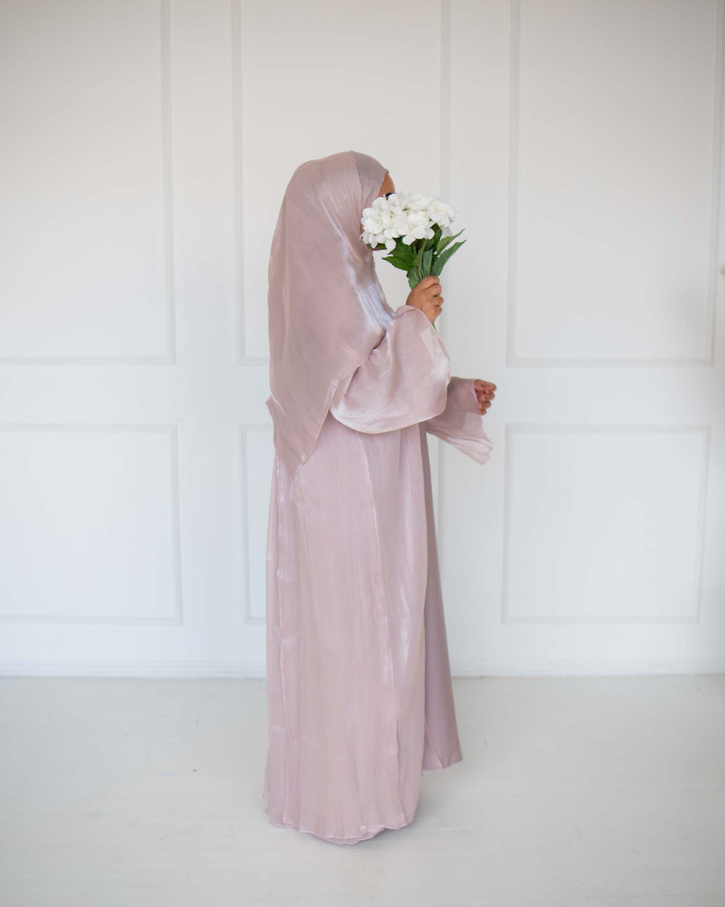 Reema Champagne Princess Organza Abaya | occasion abayas | right view