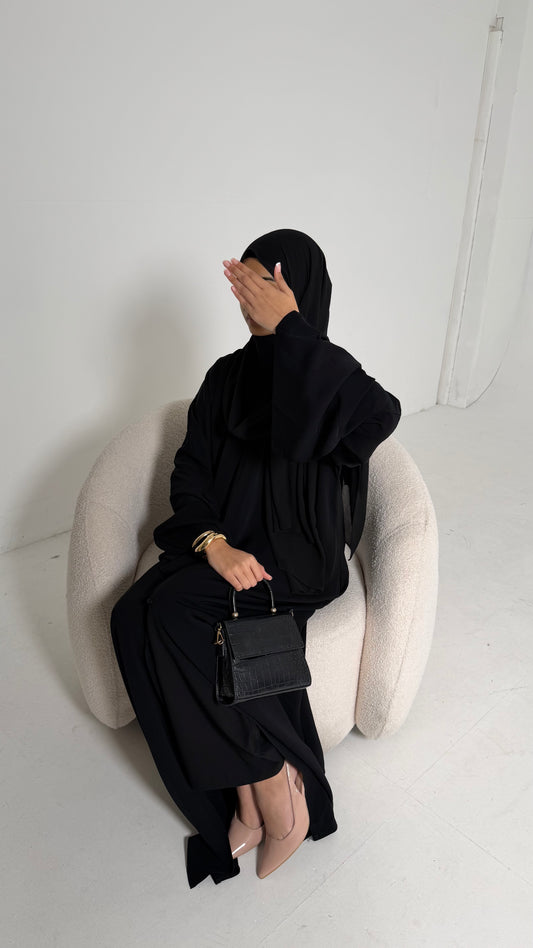 Aya Black Premium Essential Straight Abaya