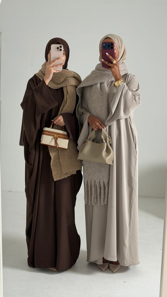 Aya Taupe Premium Essential Straight Abaya