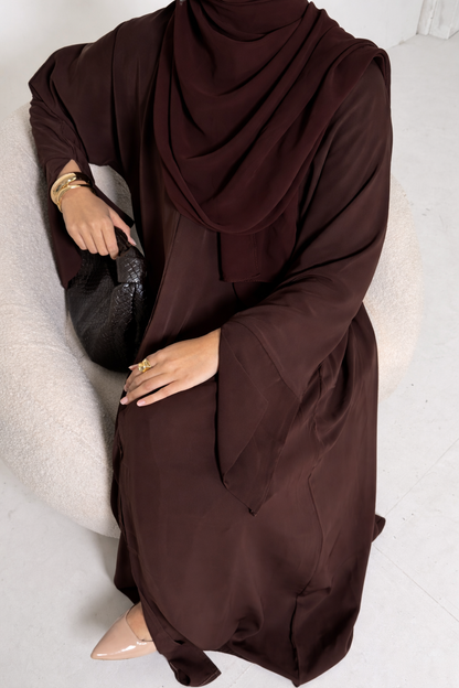 Aya Brown Premium Essential Straight Abaya
