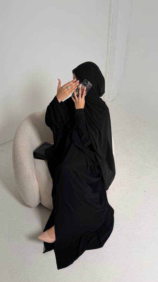 Safa Black Premium Essential Butterfly Abaya