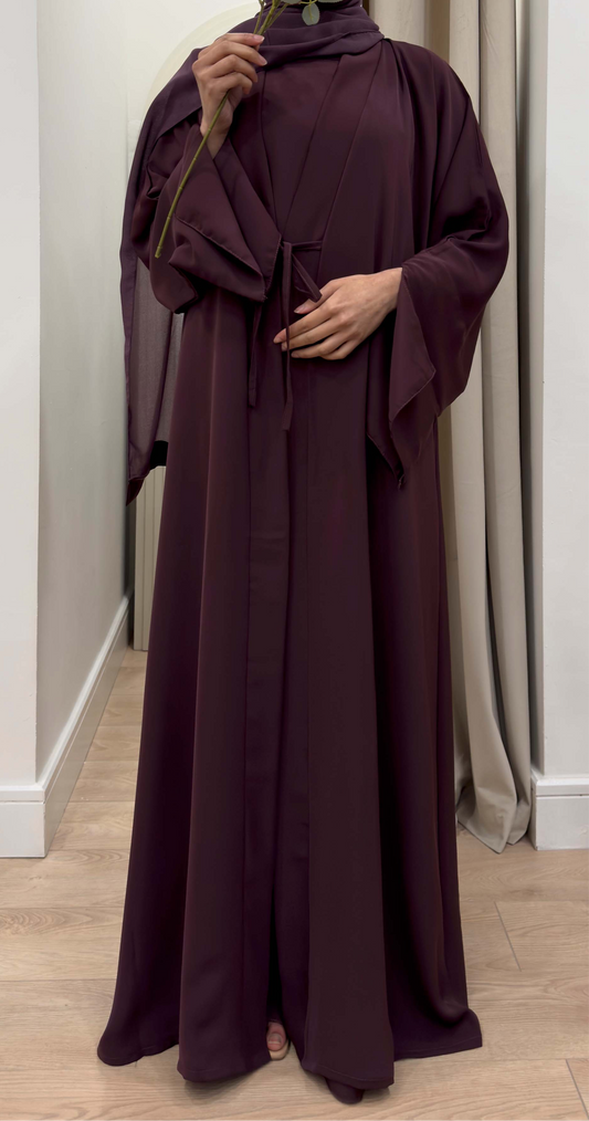 FARAH PLUM BOW-TIE ABAYA