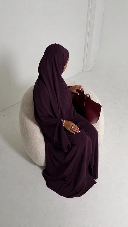 Aya Plum Premium Essential Straight Abaya