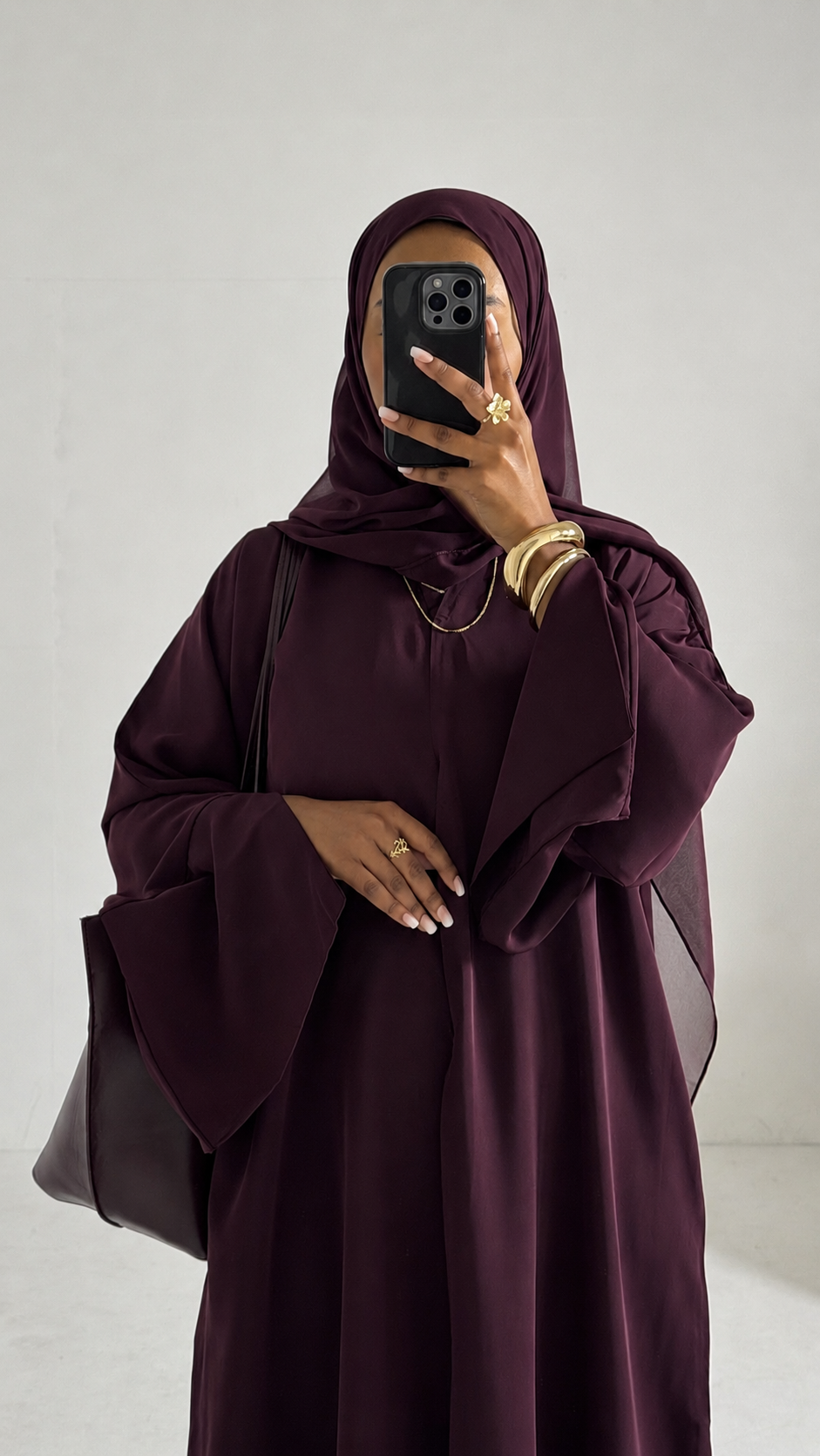 Aya Plum Premium Essential Straight Abaya