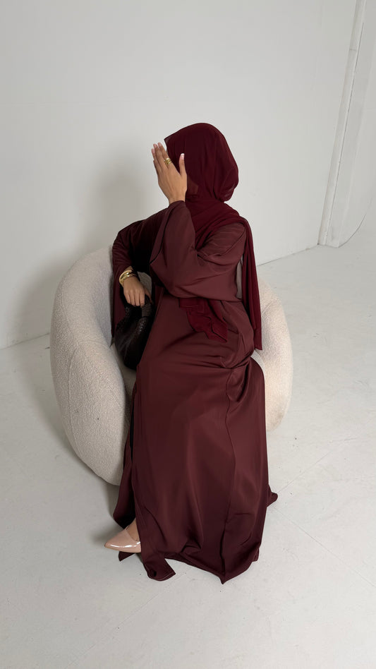 Aya Brown Premium Essential Straight Abaya