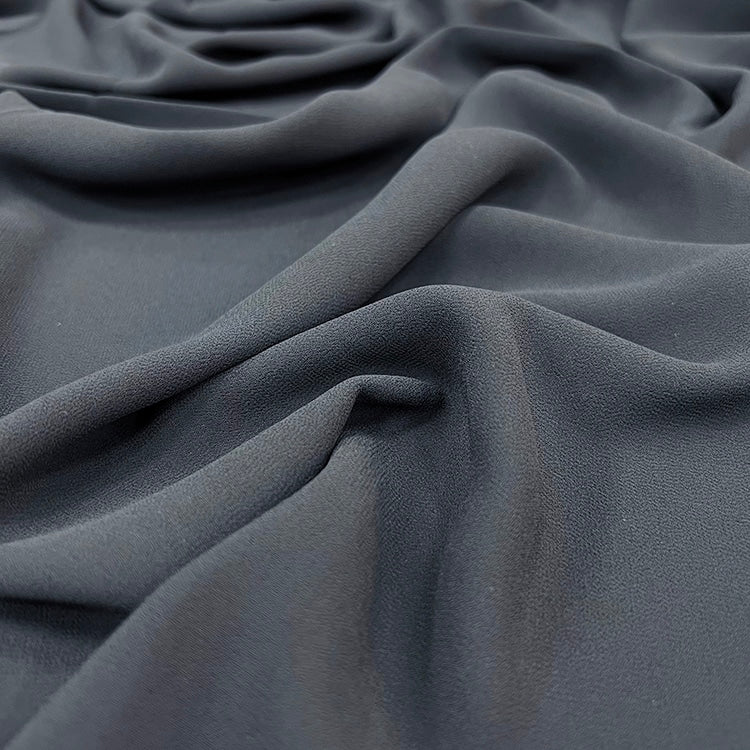 Dark Grey Plain Pearl Chiffon Hijab