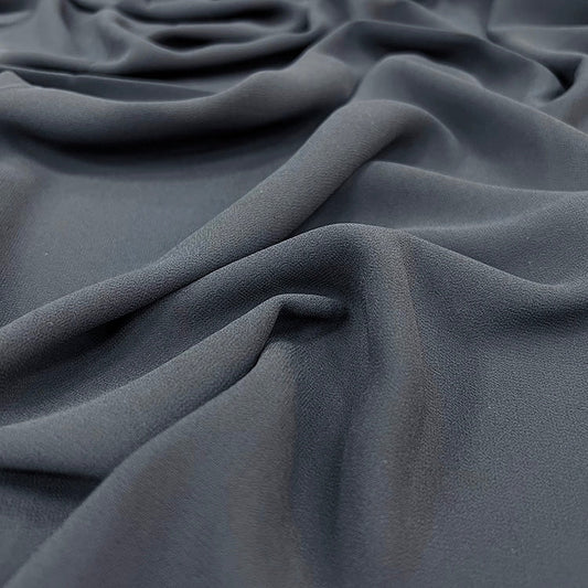 Dark Grey Plain Pearl Chiffon Hijab