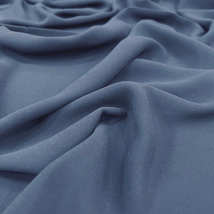 Denim Plain Pearl Chiffon Hijab