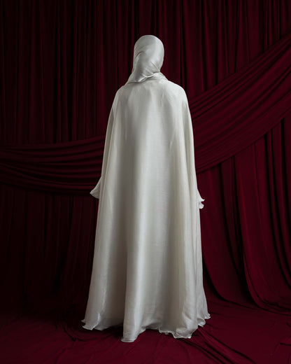 Sienna Sage Green Organza and Chiffon Cape Abaya