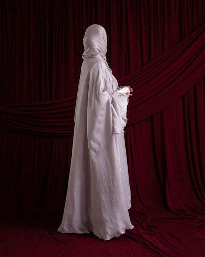 Sienna Muted Pink Organza and Chiffon Cape Abaya