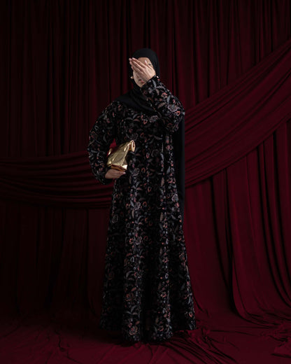 Zahra Velvet Garden Embroidered Abaya