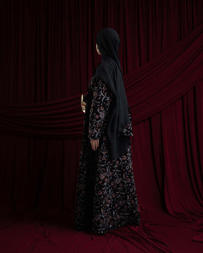 Zahra Velvet Garden Embroidered Abaya