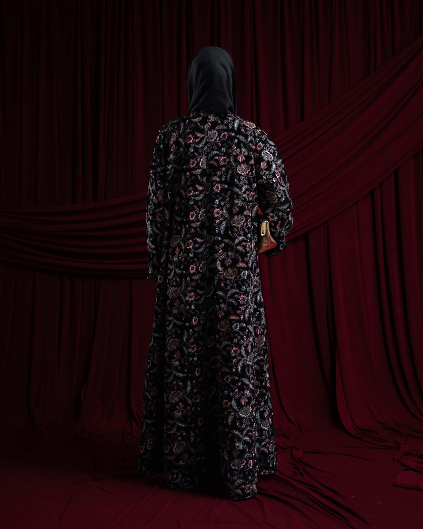 Zahra Velvet Garden Embroidered Abaya