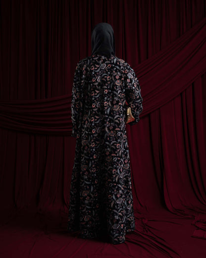 Zahra Velvet Garden Embroidered Abaya