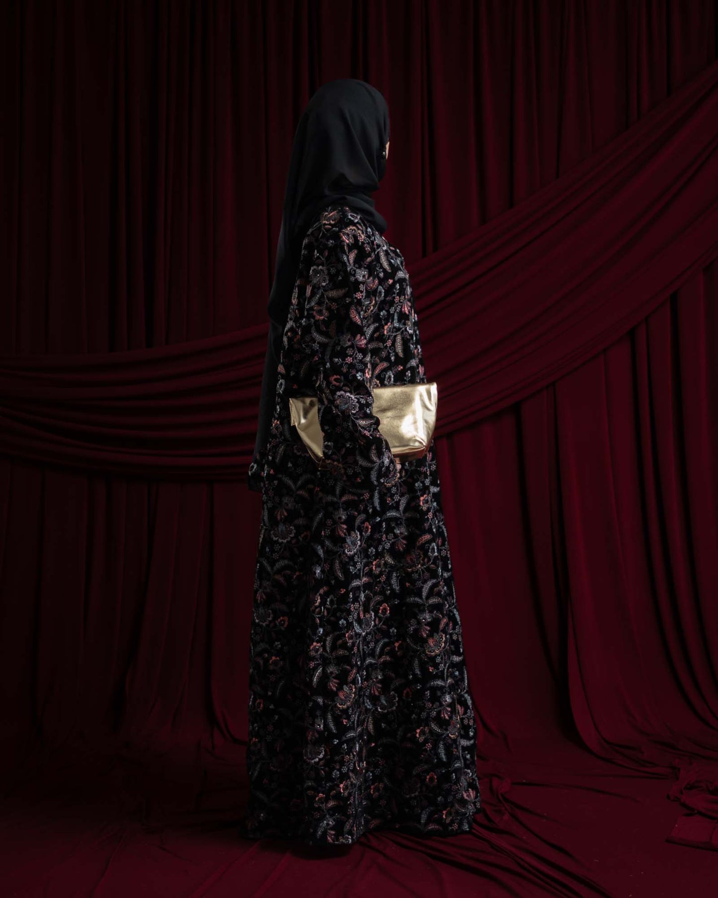 Zahra Velvet Garden Embroidered Abaya