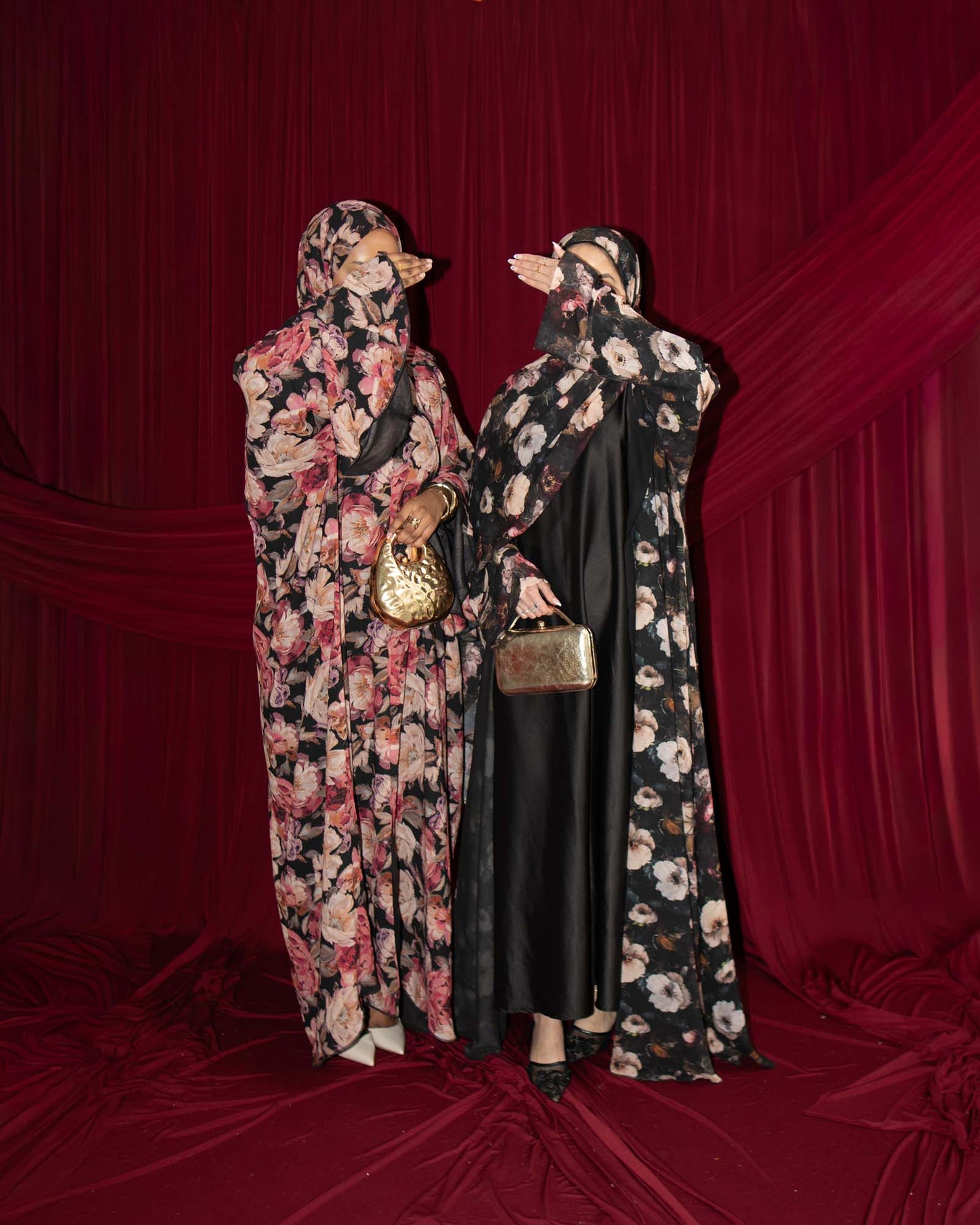 Kamilia Blossom Floral Chiffon Printed Butterfly Abaya