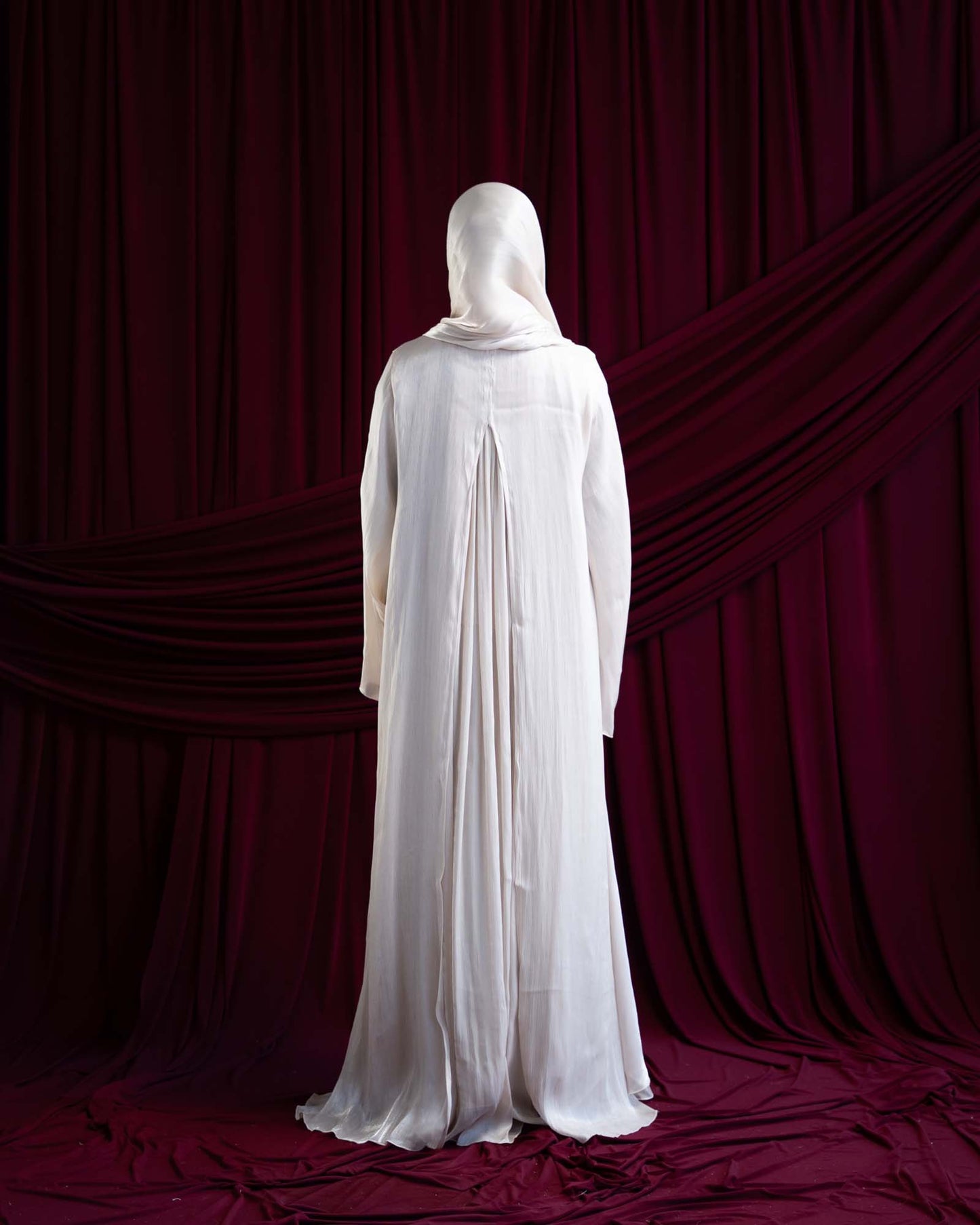 Reema Ivory Princess Flared Organza Abaya