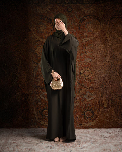 Hana Olive Tie-Back Essential Abaya