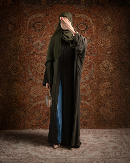 Hana Olive Tie-Back Essential Abaya